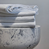 Herringbone Blanket, White