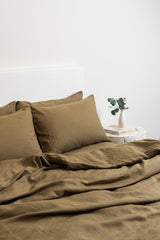Linen Sheet Set, Olive Green