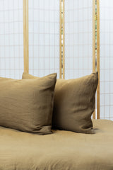 Linen Duvet Set, Olive Green