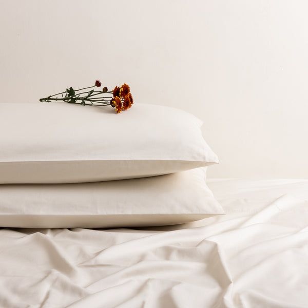 Hemstitch, Pillowcase Set, Cream