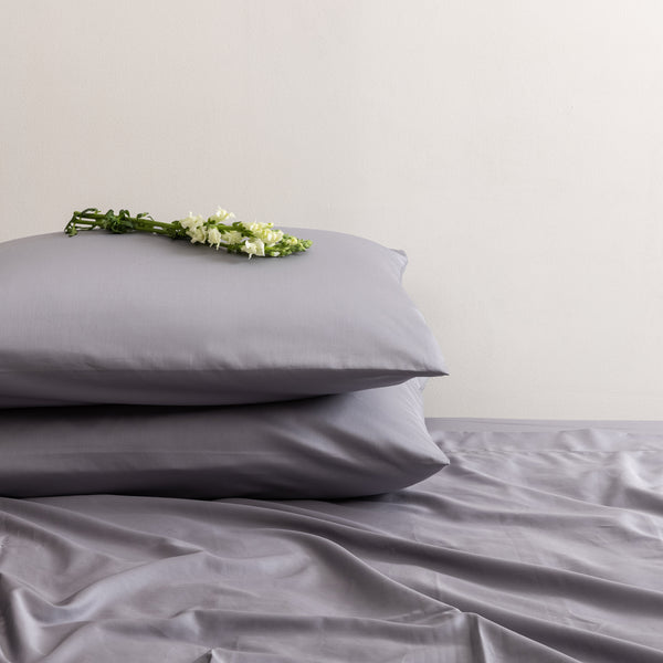 Hemstitch, Pillowcase Set, Graphite