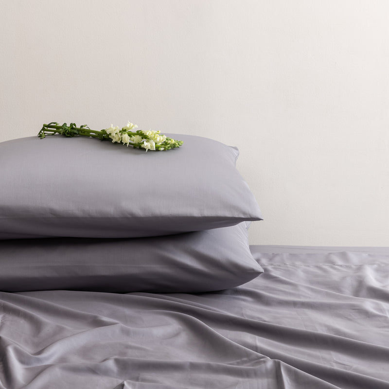 Hemstitch, Pillowcase Set, Graphite