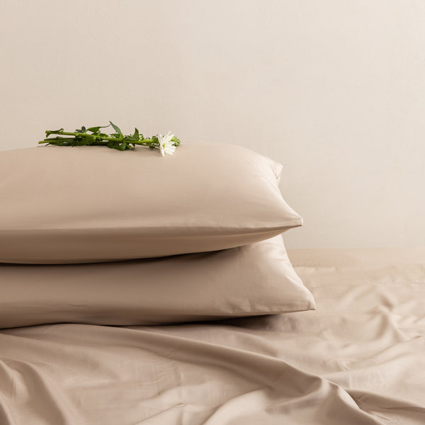 Hemstitch, Pillowcase Set, Sand