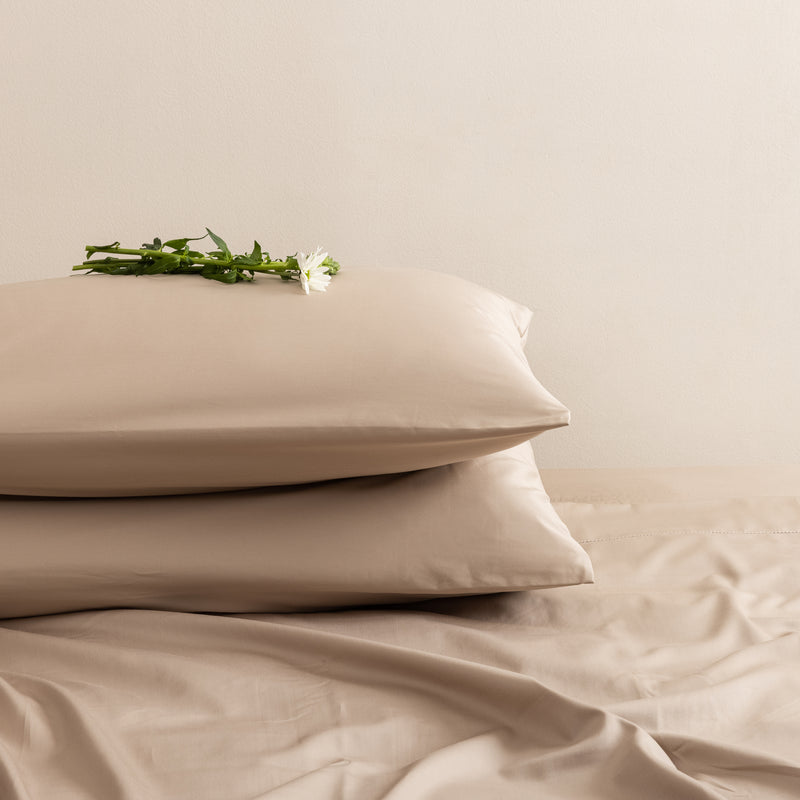 Hemstitch, Pillowcase Set, Sand