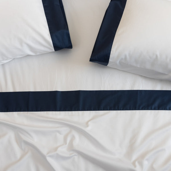 Serenity, Sheet Set, White/Navy