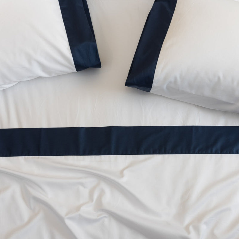 Serenity, Sheet Set, White/Navy