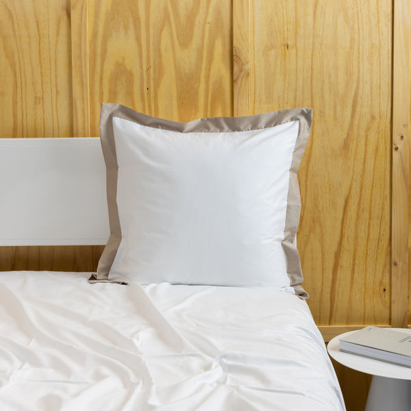 Serenity Euro Sham, White/Sand