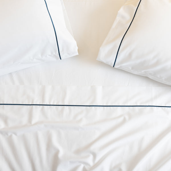 Five Star Collection, Sheet Set, White/Navy