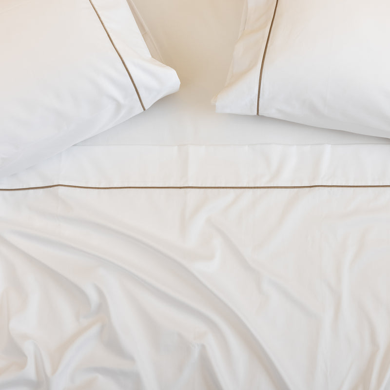 Five Star Collection, Sheet Set, White/Taupe