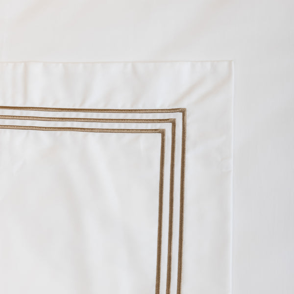 Five Star, Euro Sham, White/Taupe