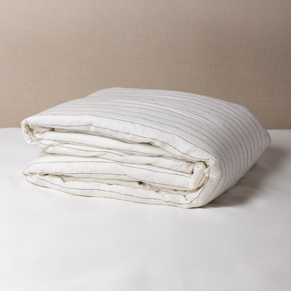 Linen Duvet Cover, Pintripe