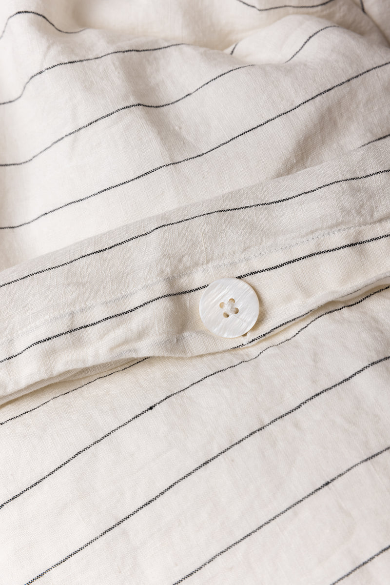 Linen Duvet Set, Pinstripe