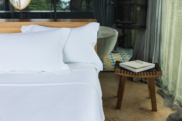 Piqué Coverlet Sham Set, White